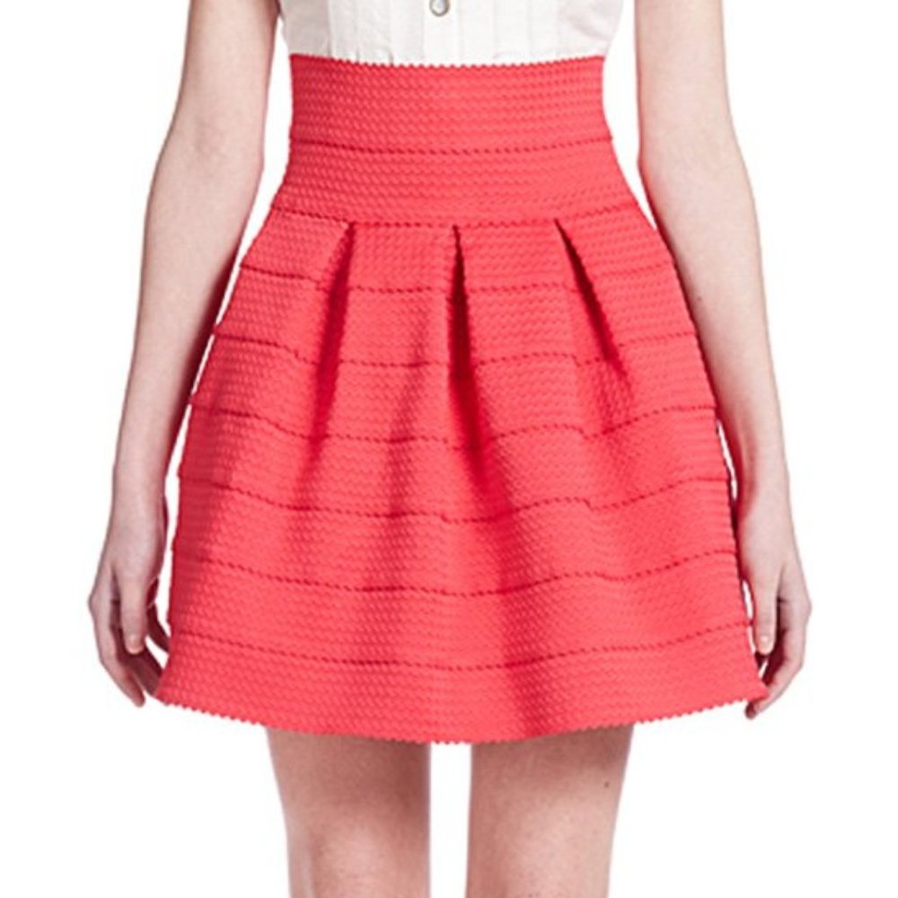 Anthropologie Girls From Savoy Structured Pleated Mini Skirt Medium/Large